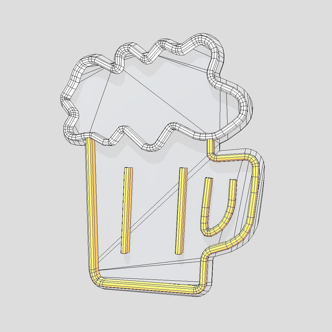 Neon Sign Beer Low-poly 3D model_2