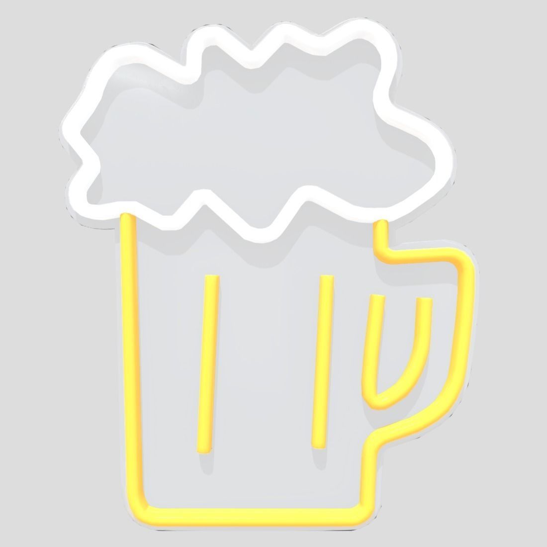 Neon Sign Beer Low-poly 3D model_3