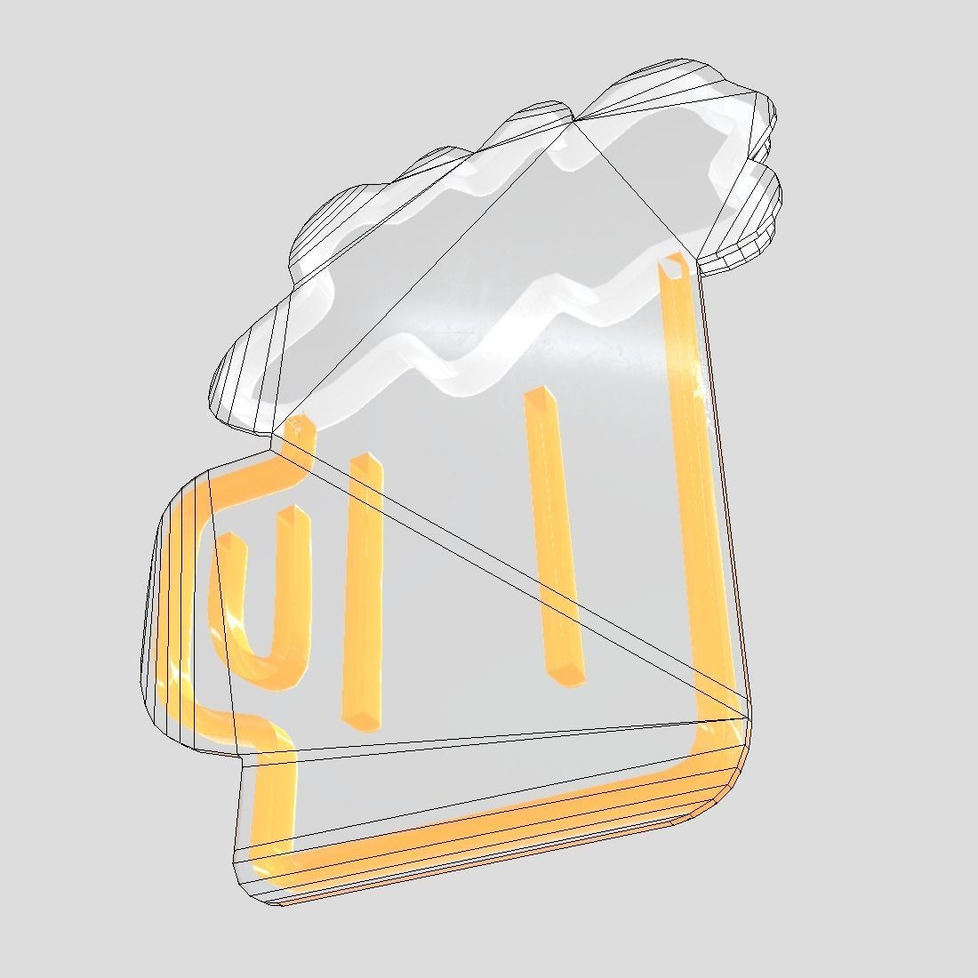 Neon Sign Beer Low-poly 3D model_10