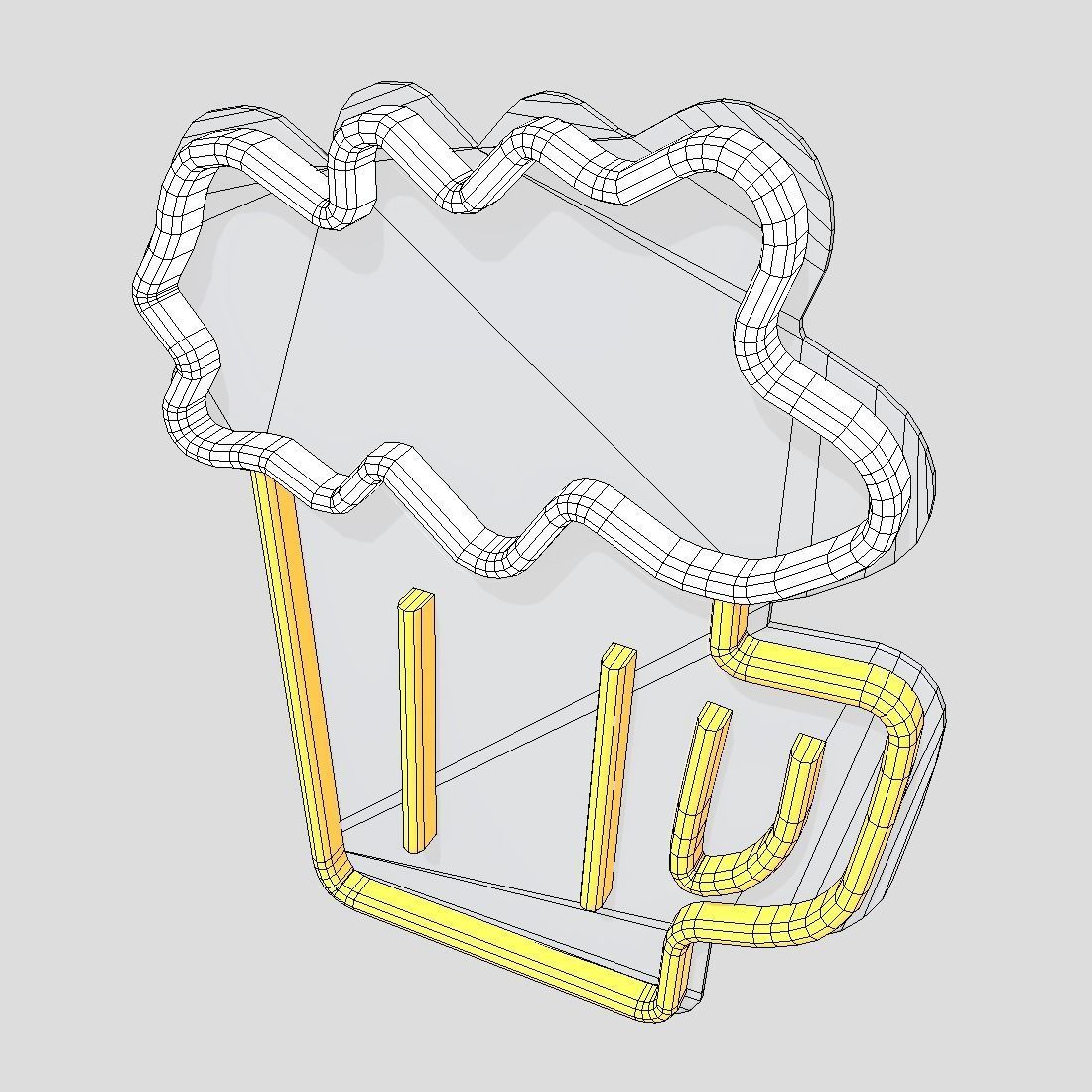 Neon Sign Beer Low-poly 3D model_6