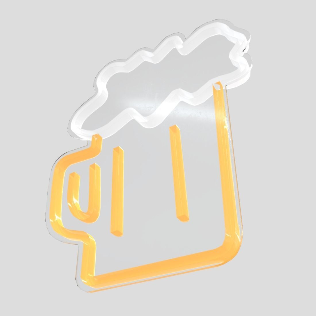 Neon Sign Beer Low-poly 3D model_9