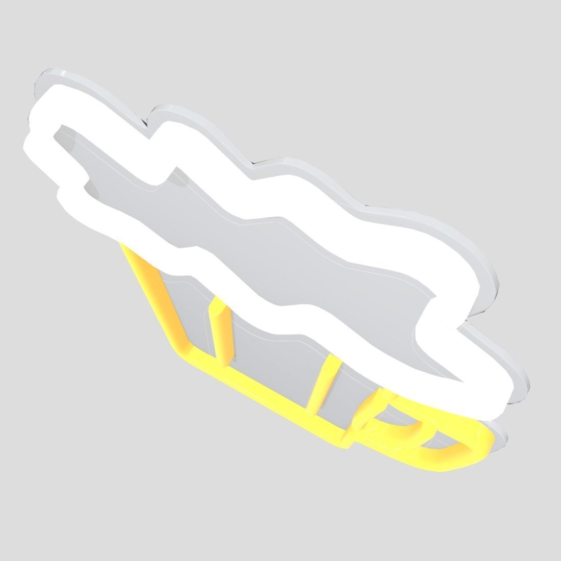 Neon Sign Beer Low-poly 3D model_7