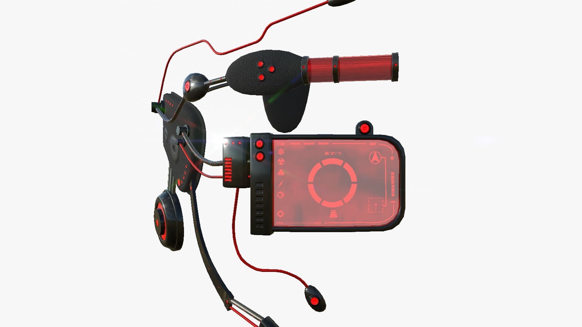 SciFi Glasses E07 Black Red - Character Design Fashion Low-poly 3D model_3