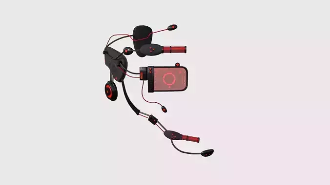 SciFi Glasses E07 Black Red - Character Design Fashion Low-poly 3D model