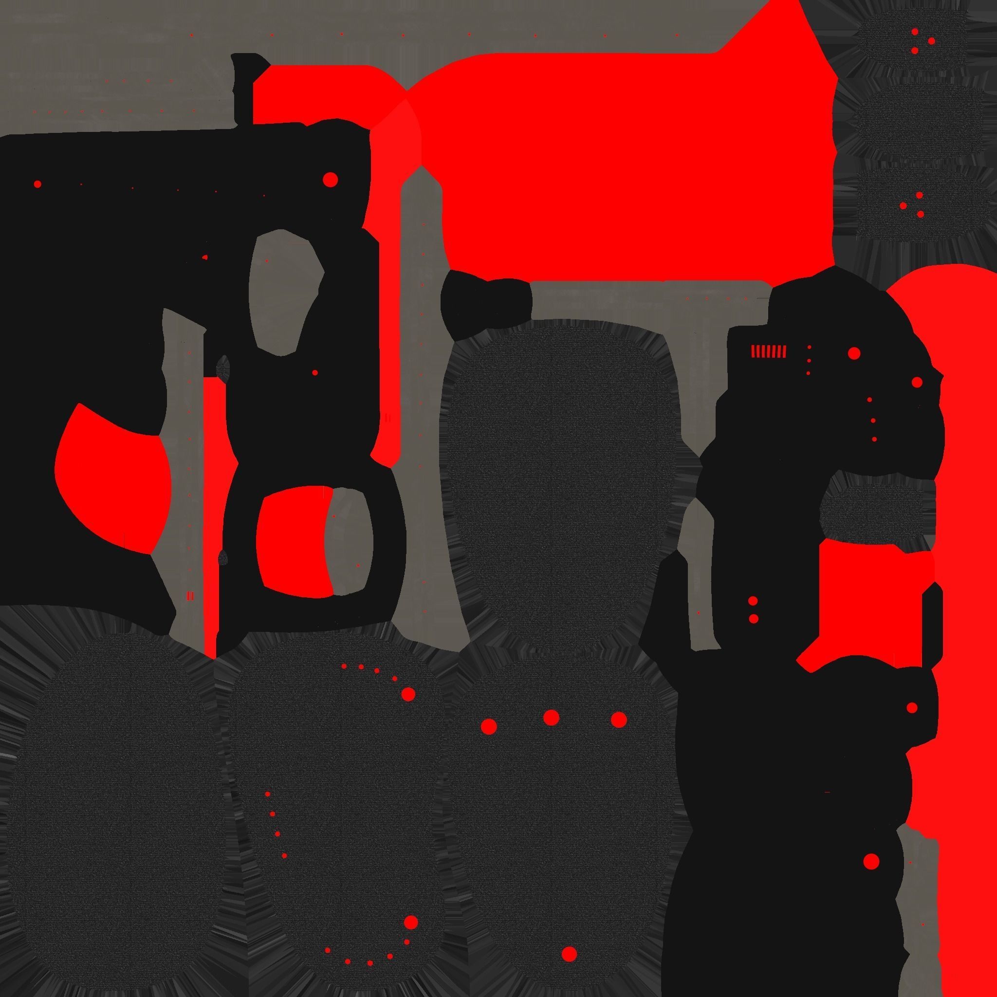 SciFi Glasses E07 Black Red - Character Design Fashion Low-poly 3D model_19