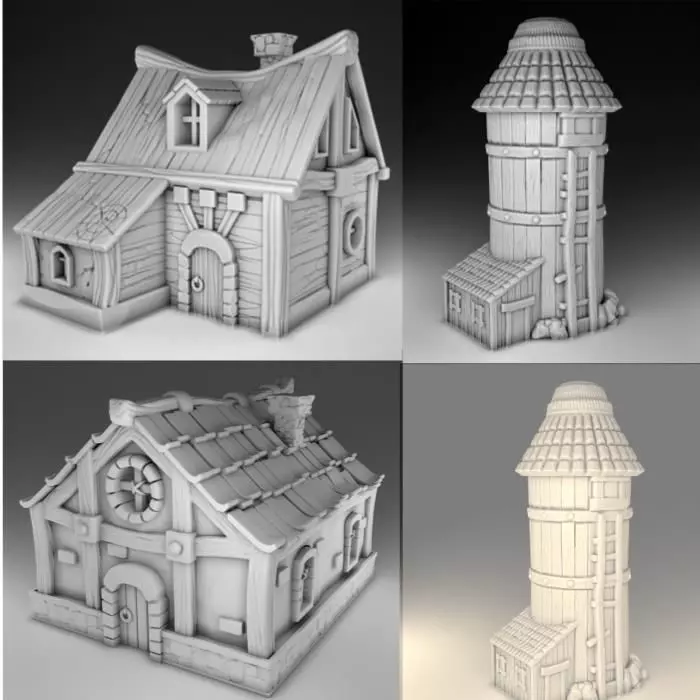 Full set - farm houses 3D print model_0