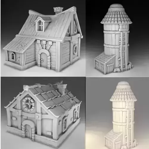 Full set - farm houses 3D print model