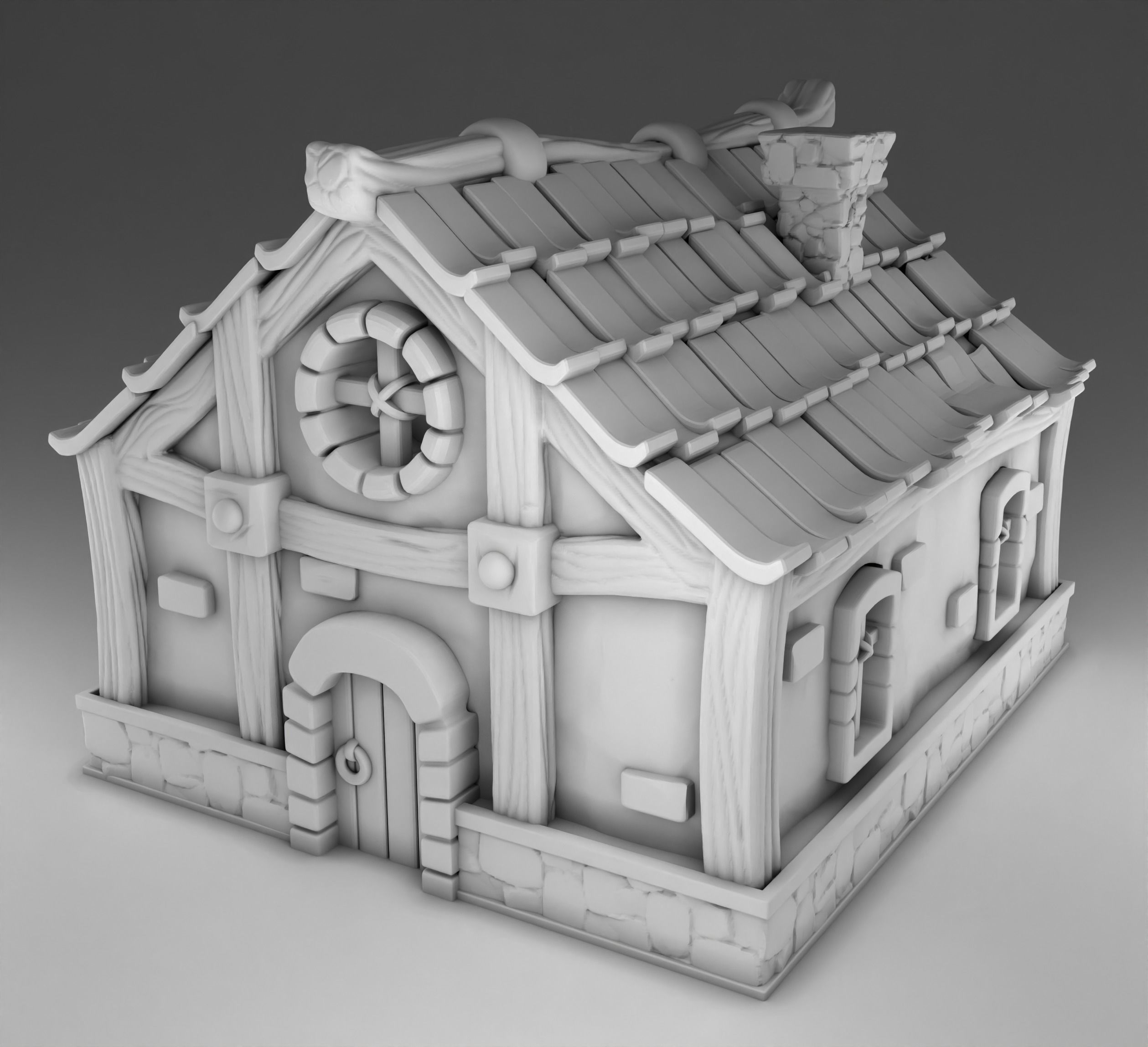 Full set - farm houses 3D print model_1