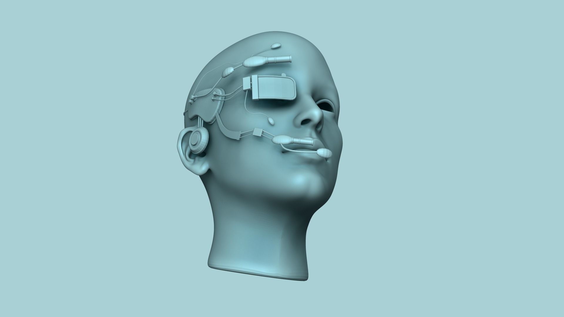 SciFi Glasses E08 Gray White - Character Design Fashion Low-poly 3D model_12