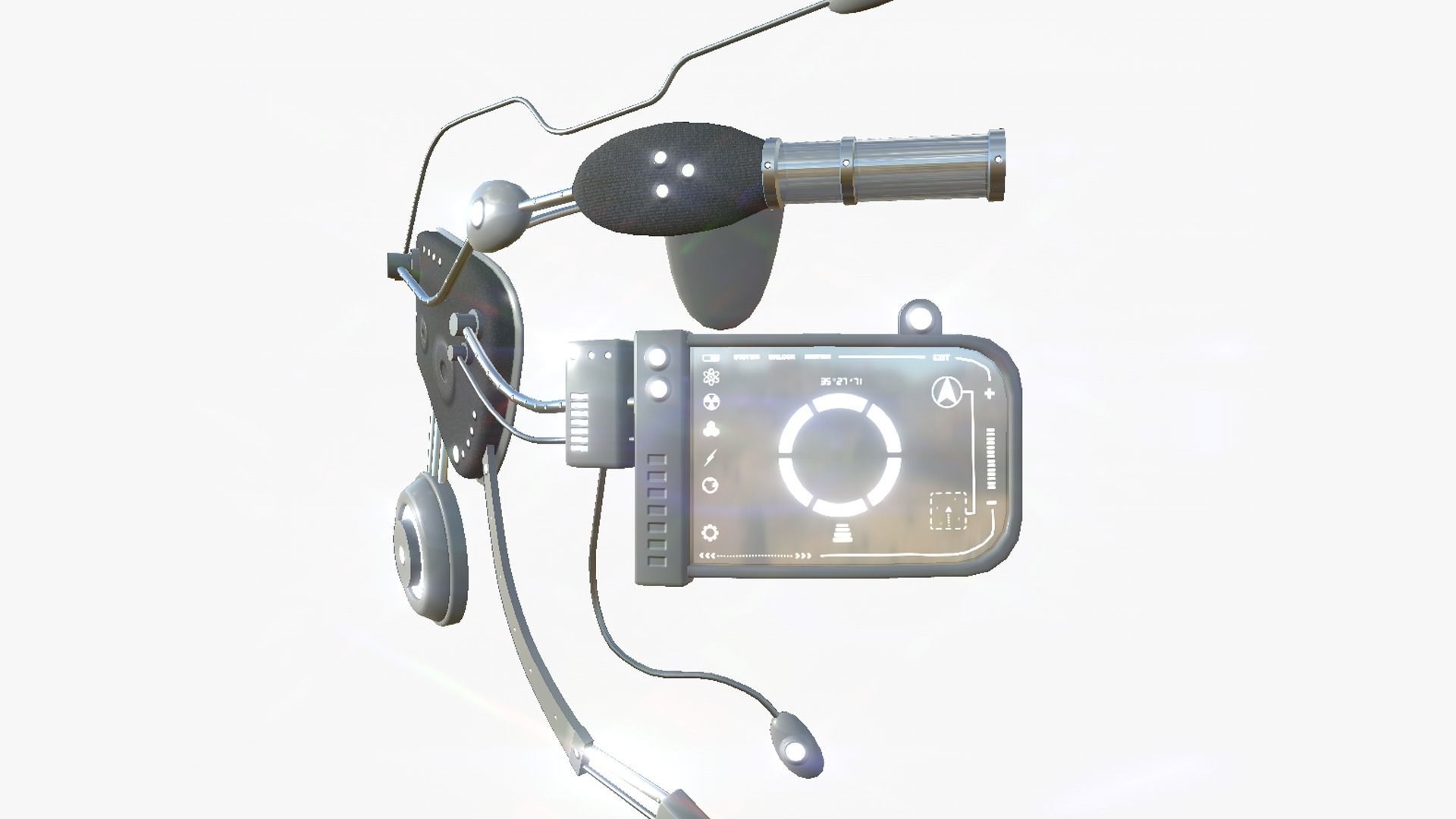 SciFi Glasses E08 Gray White - Character Design Fashion Low-poly 3D model_3