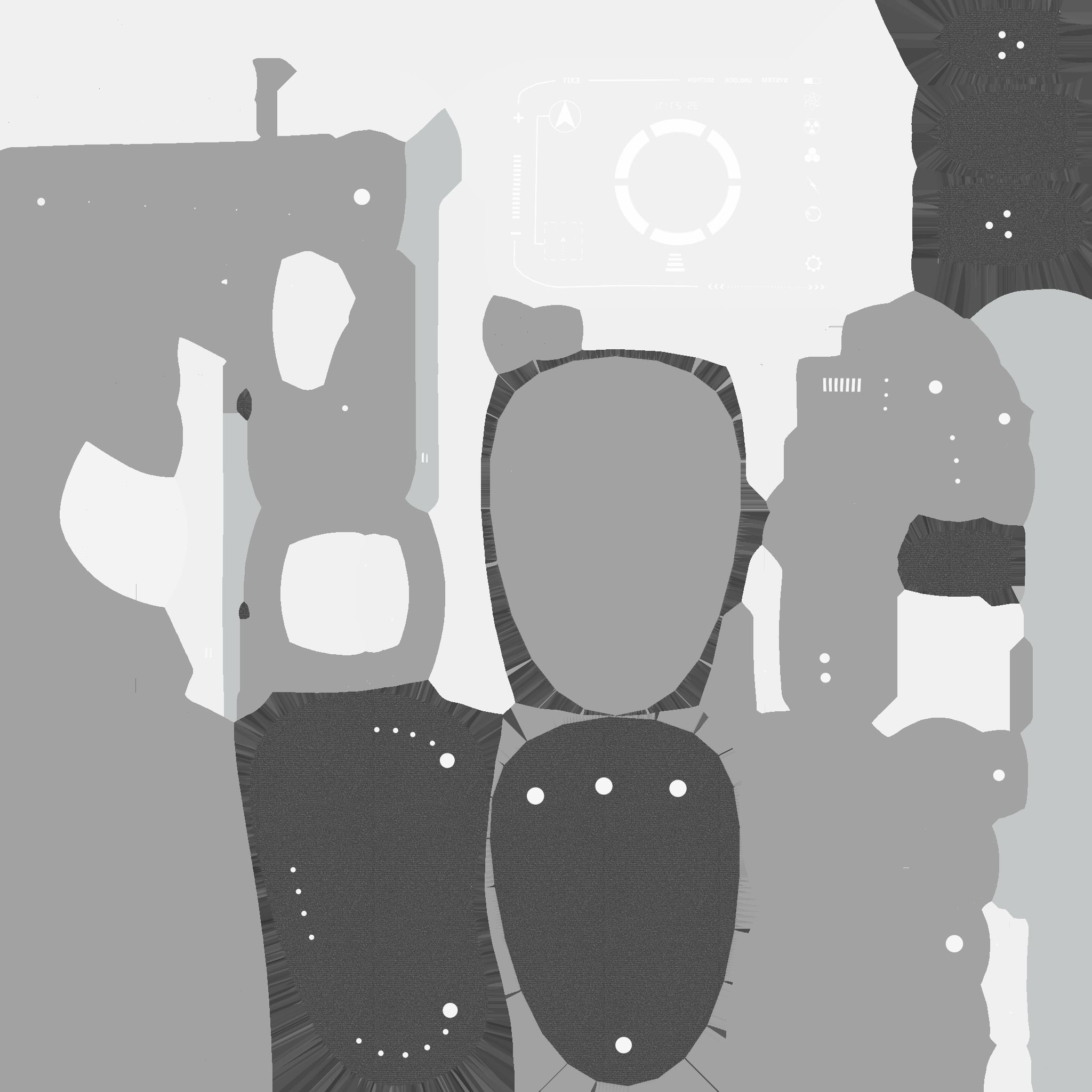 SciFi Glasses E08 Gray White - Character Design Fashion Low-poly 3D model_20