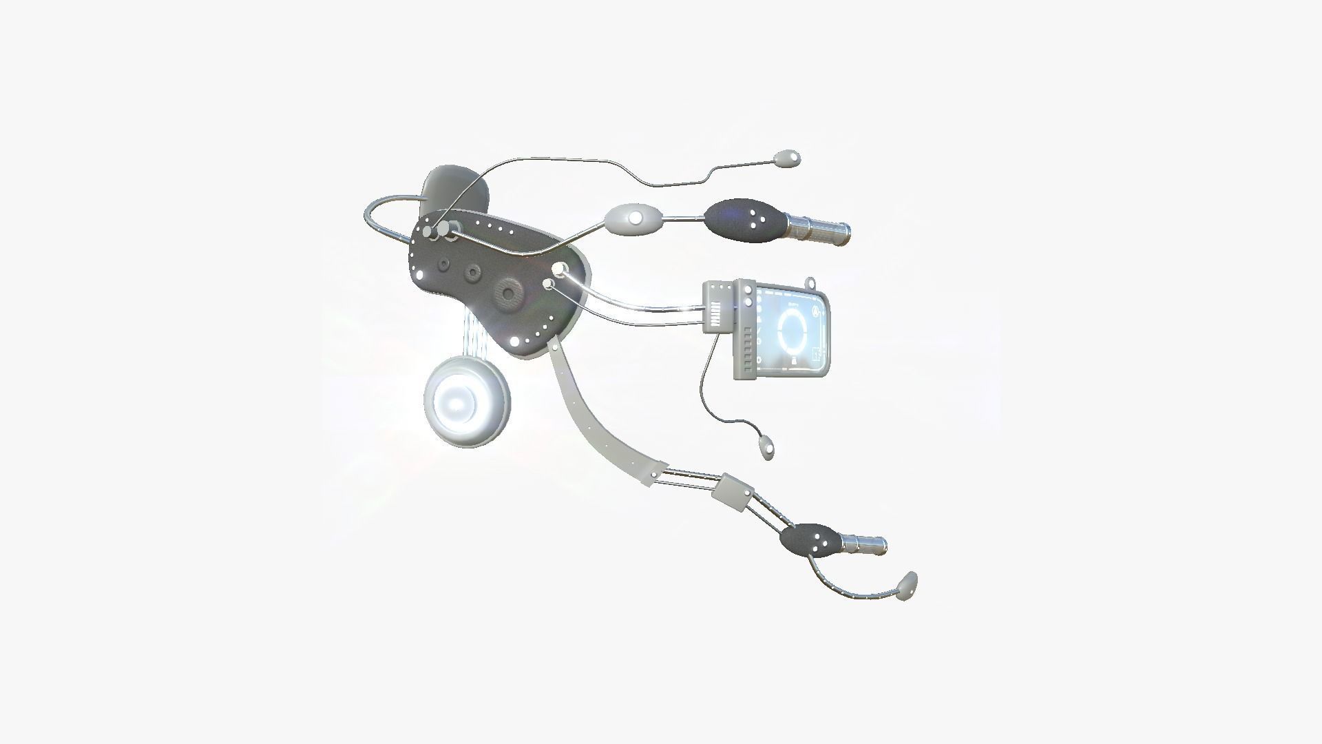 SciFi Glasses E08 Gray White - Character Design Fashion Low-poly 3D model_2