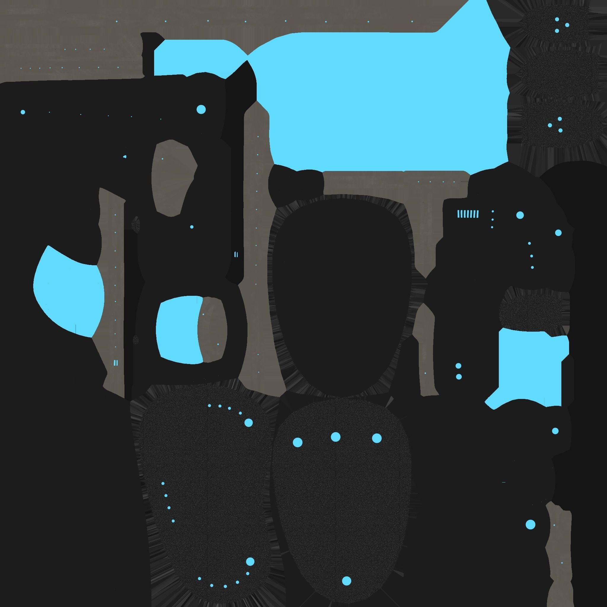 SciFi Glasses E09 Black Blue - Character Design Fashion Low-poly 3D model_20