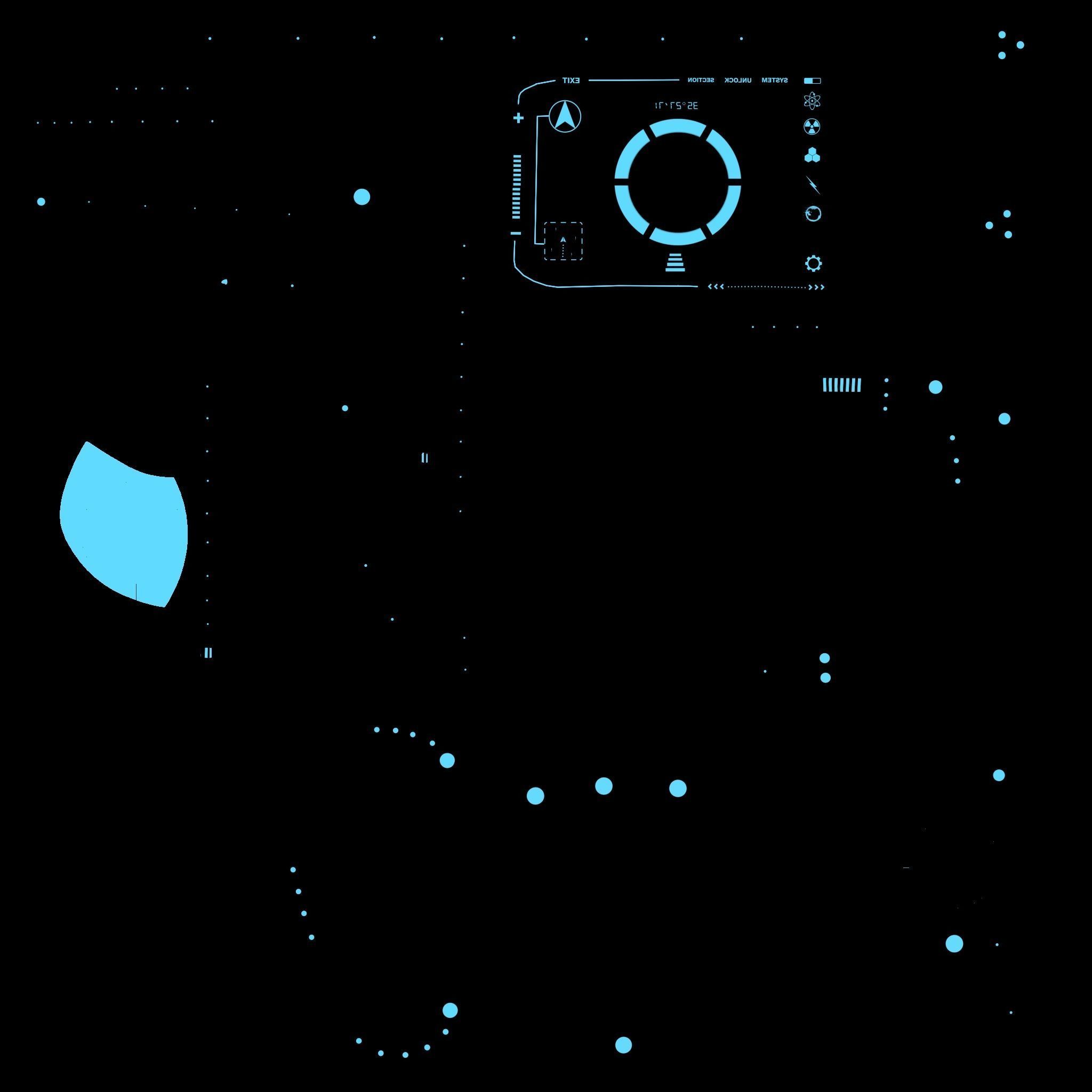 SciFi Glasses E09 Black Blue - Character Design Fashion Low-poly 3D model_21