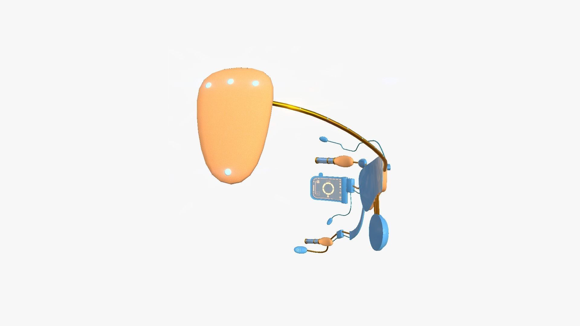 SciFi Glasses E10 Orange Blue - Character Design Fashion Low-poly 3D model_4