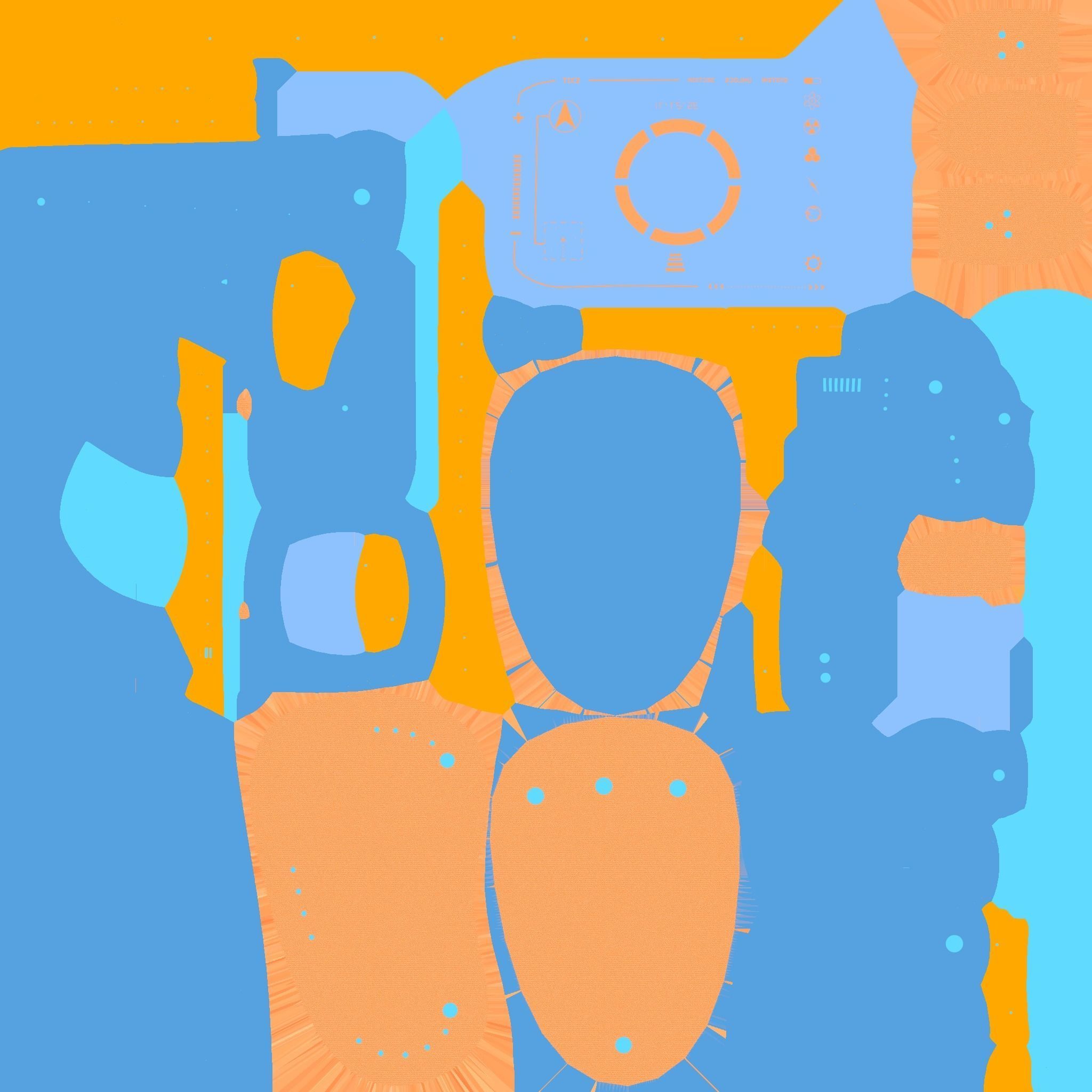 SciFi Glasses E10 Orange Blue - Character Design Fashion Low-poly 3D model_20