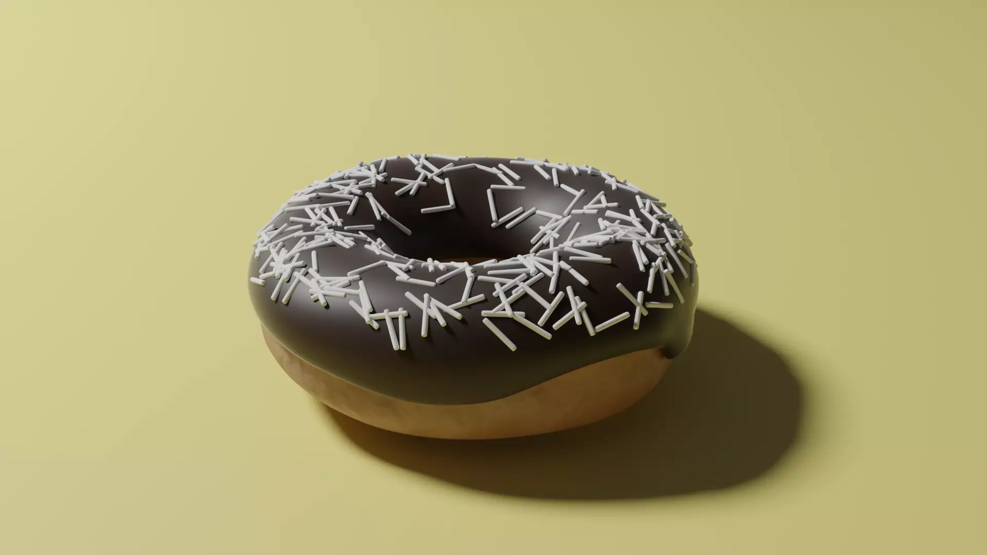 Donut Low Poly chocolate Low-poly 3D model_0