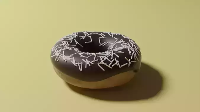 Donut Low Poly chocolate