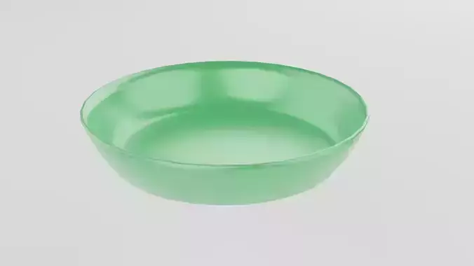  Green Plate Low Poly 3D Model