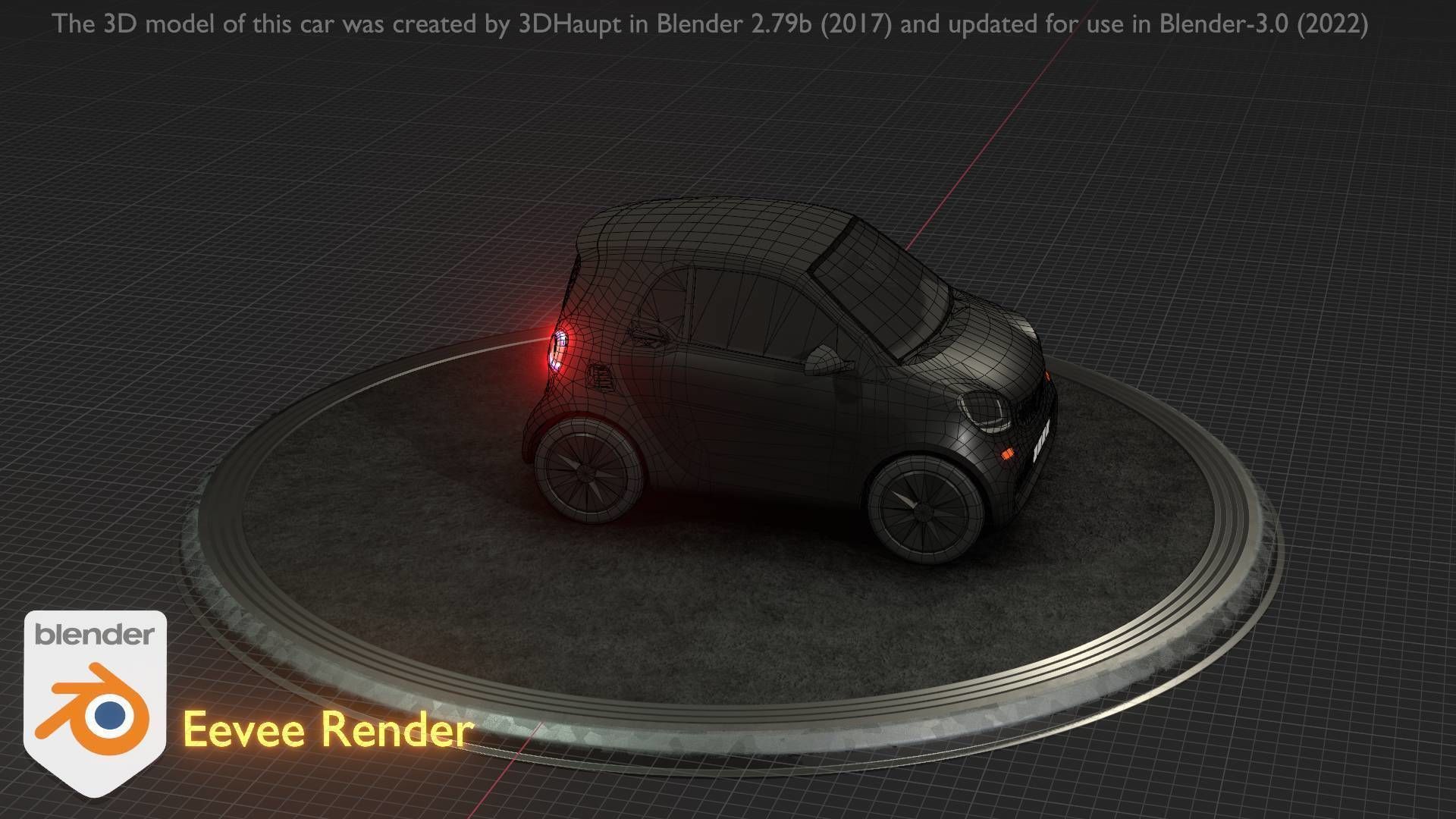 City Car 11 Small Type-E Black Low-poly 3D model_48