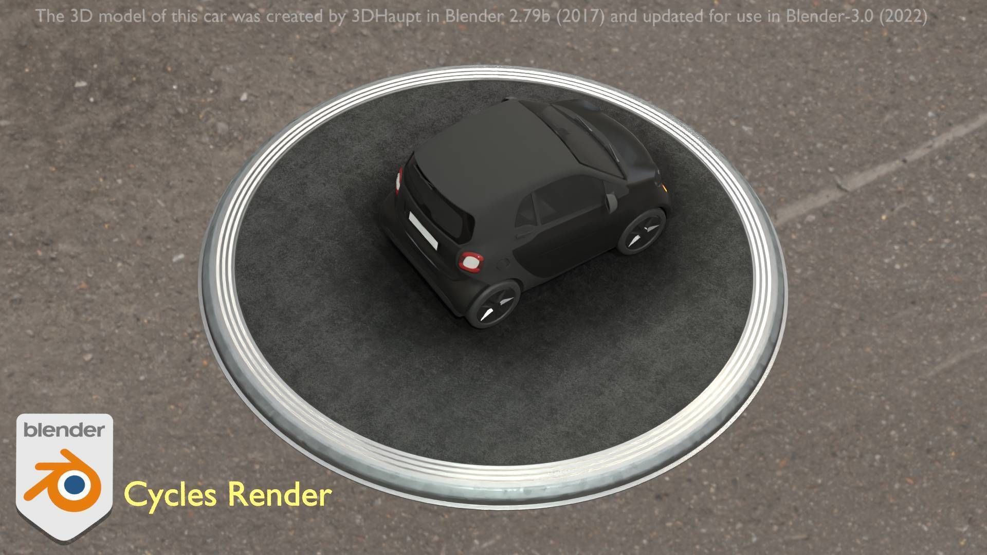 City Car 11 Small Type-E Black Low-poly 3D model_18