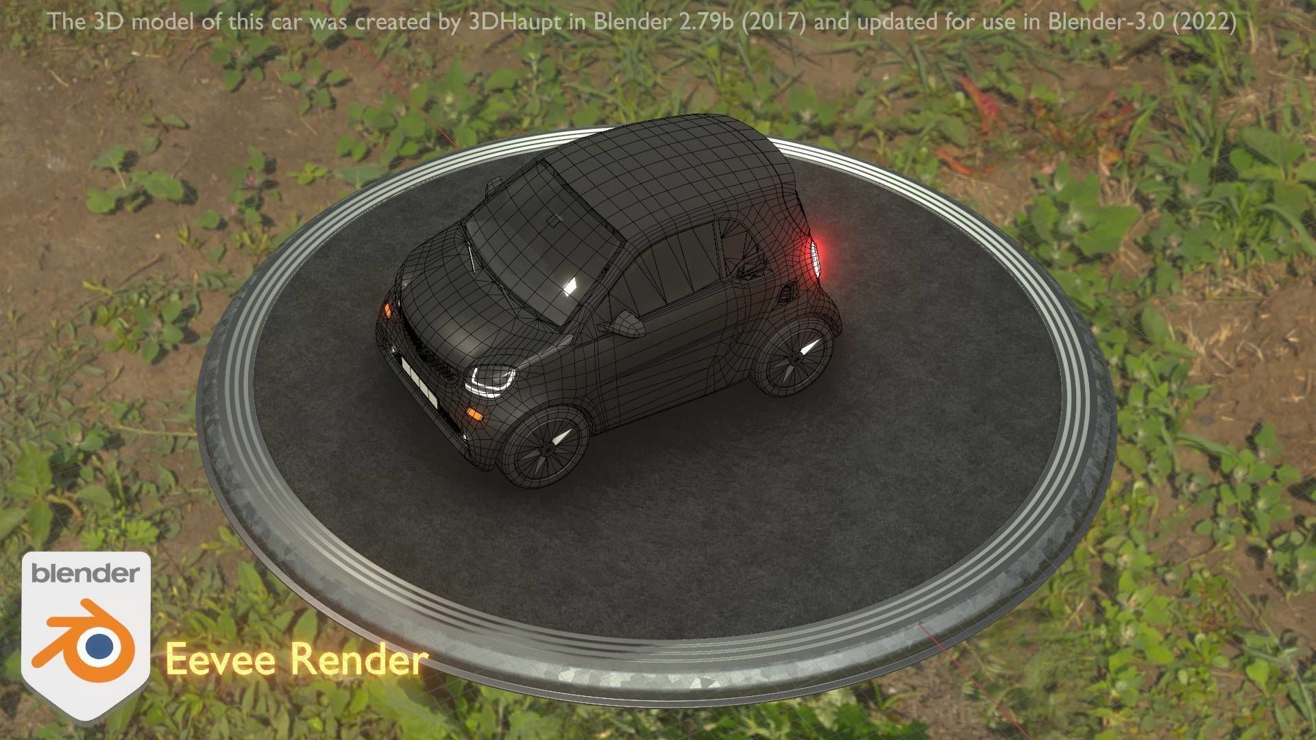 City Car 11 Small Type-E Black Low-poly 3D model_51