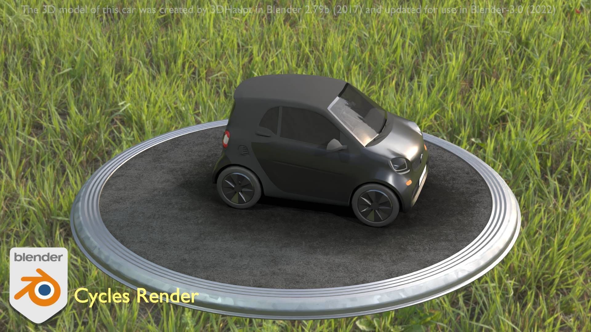 City Car 11 Small Type-E Black Low-poly 3D model_97