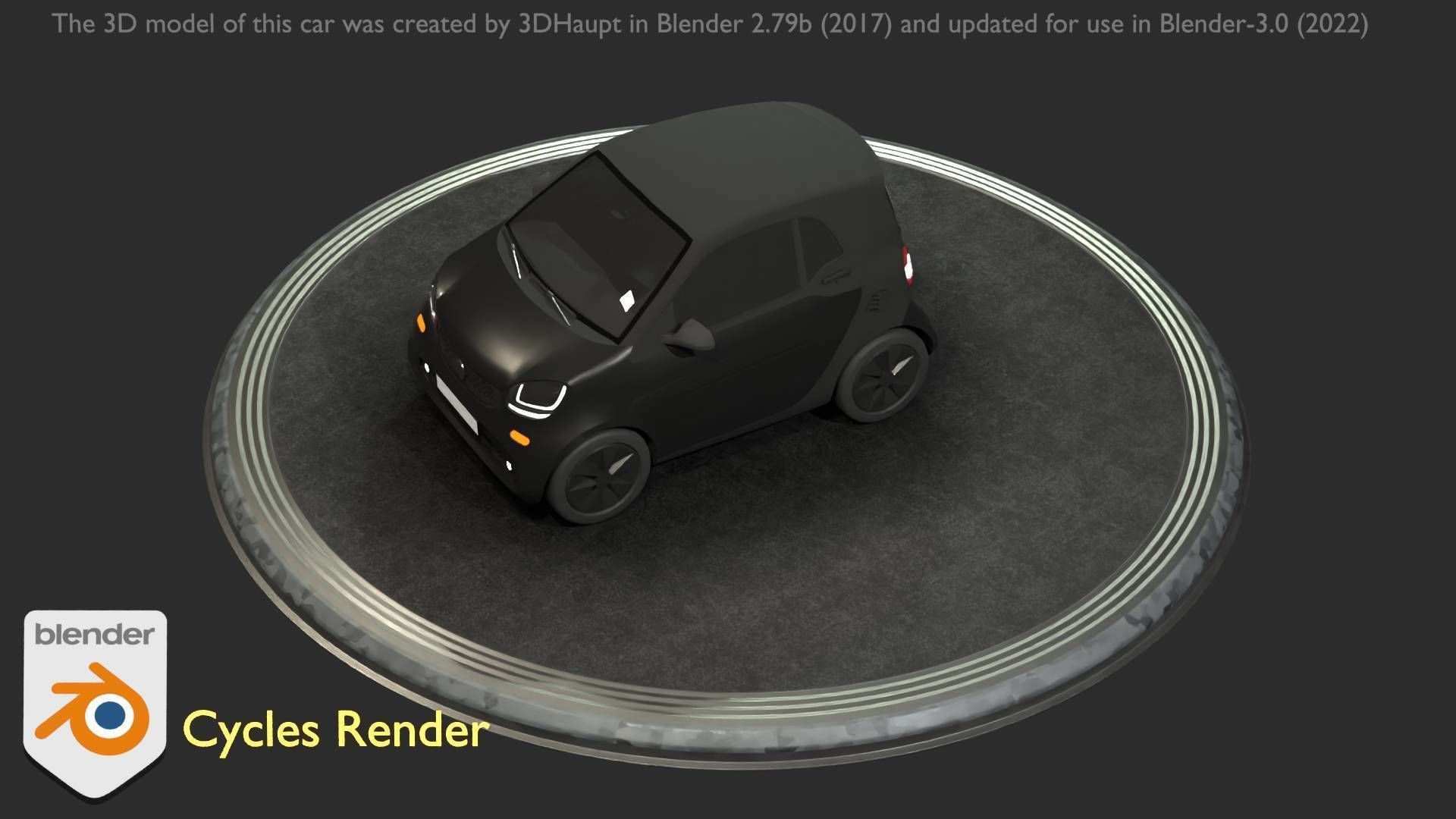 City Car 11 Small Type-E Black Low-poly 3D model_100