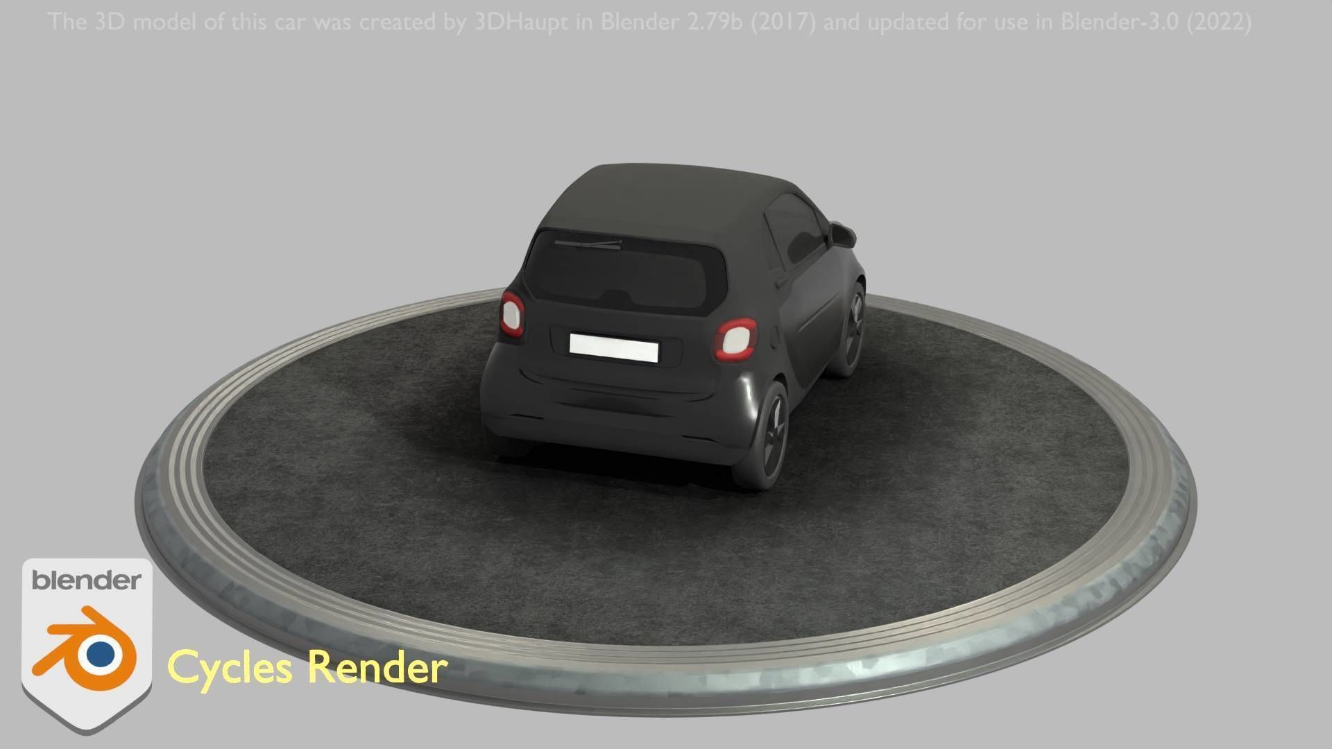 City Car 11 Small Type-E Black Low-poly 3D model_85
