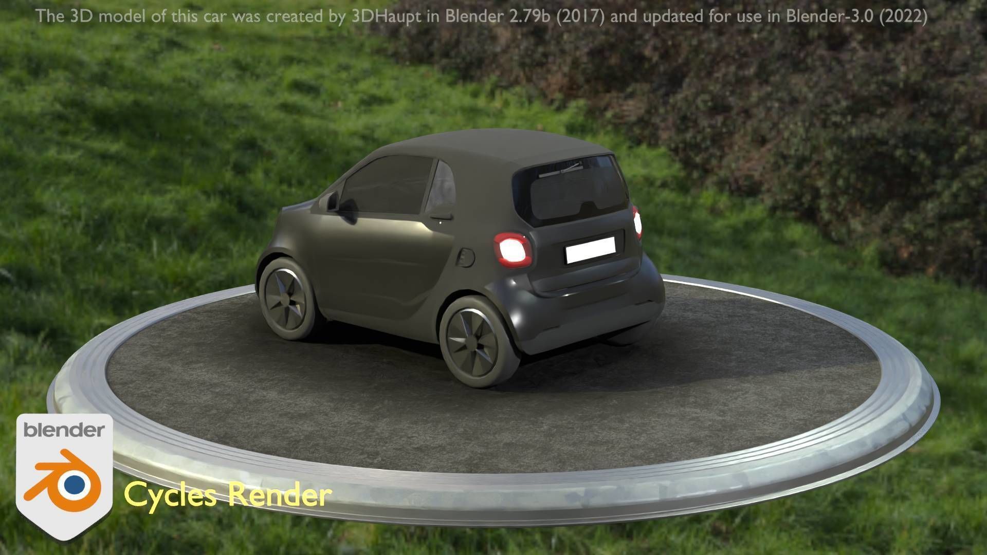 City Car 11 Small Type-E Black Low-poly 3D model_6