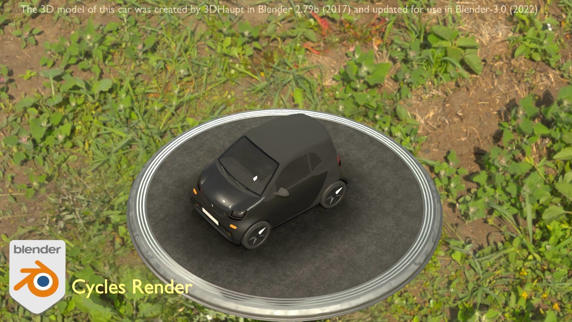 City Car 11 Small Type-E Black Low-poly 3D model_25