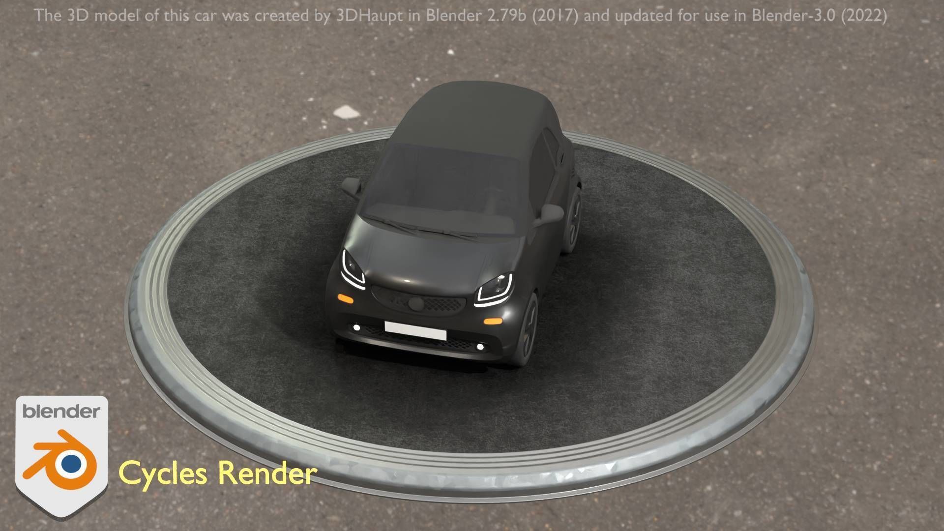 City Car 11 Small Type-E Black Low-poly 3D model_92
