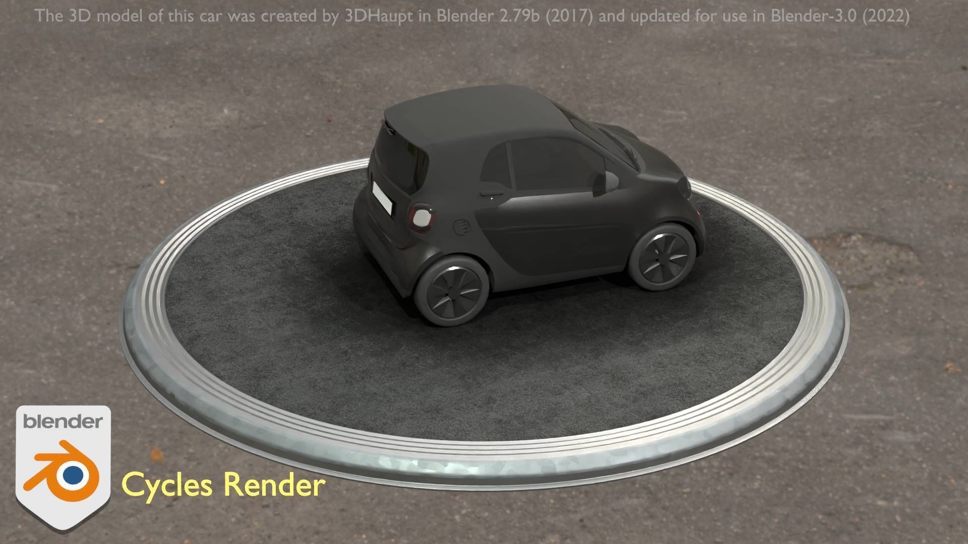 City Car 11 Small Type-E Black Low-poly 3D model_75