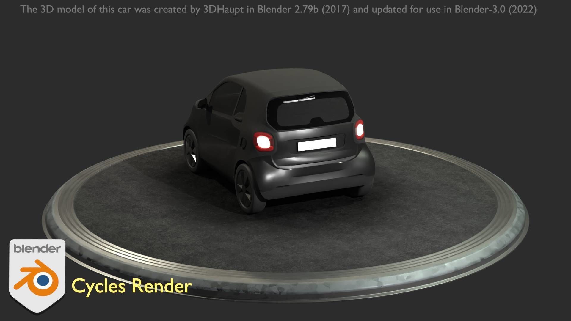 City Car 11 Small Type-E Black Low-poly 3D model_81