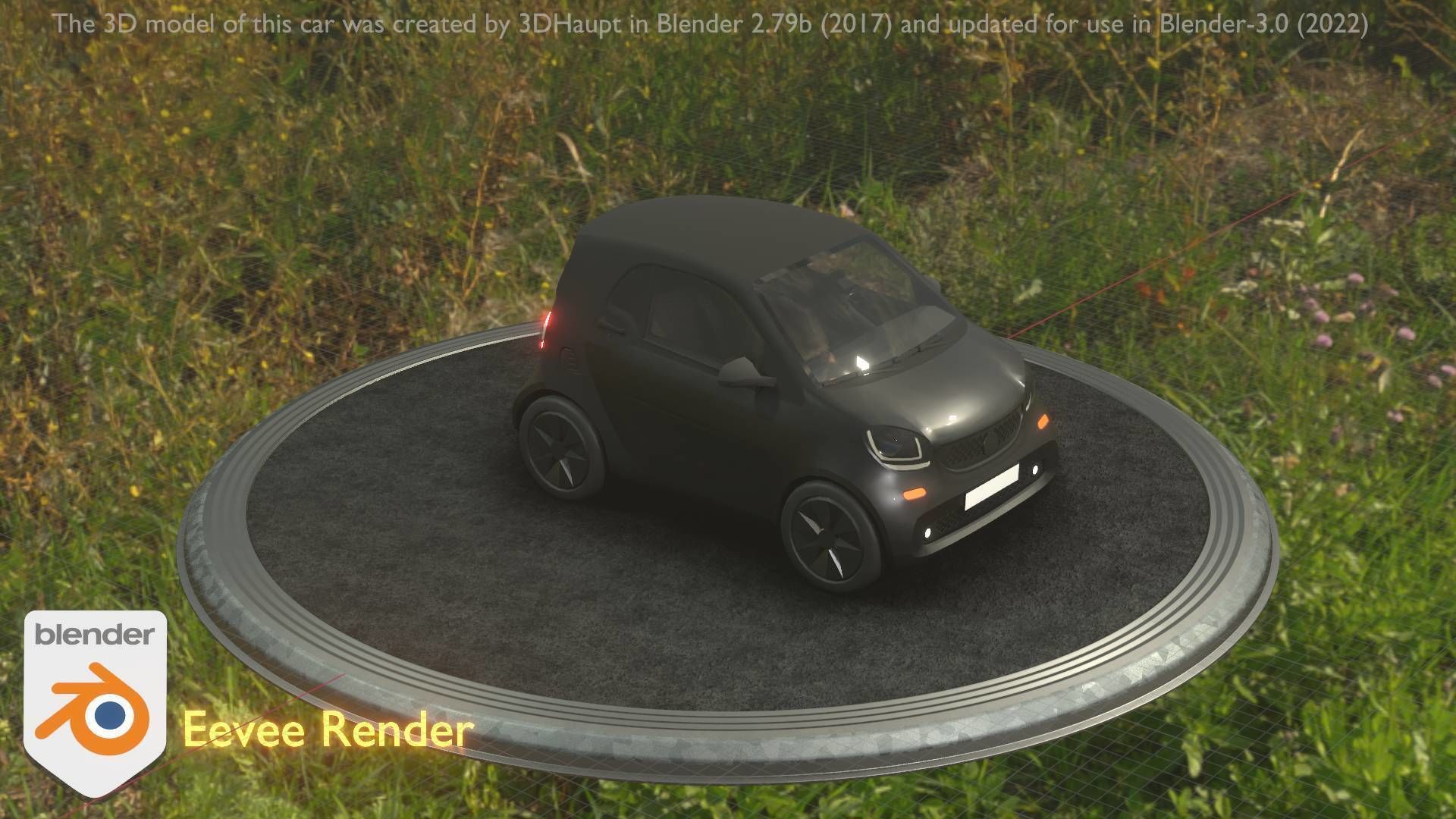 City Car 11 Small Type-E Black Low-poly 3D model_91