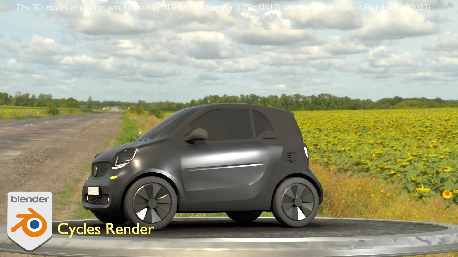 City Car 11 Small Type-E Black Low-poly 3D model_82