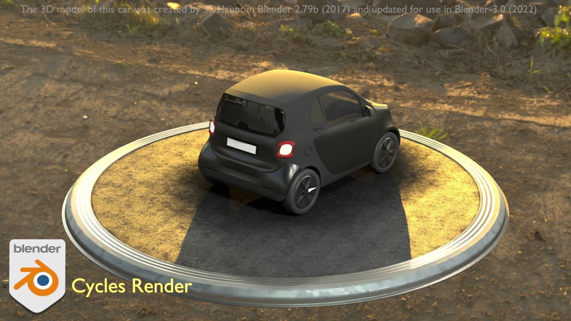 City Car 11 Small Type-E Black Low-poly 3D model_35