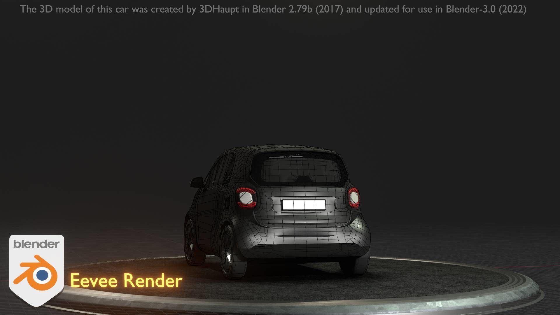 City Car 11 Small Type-E Black Low-poly 3D model_27