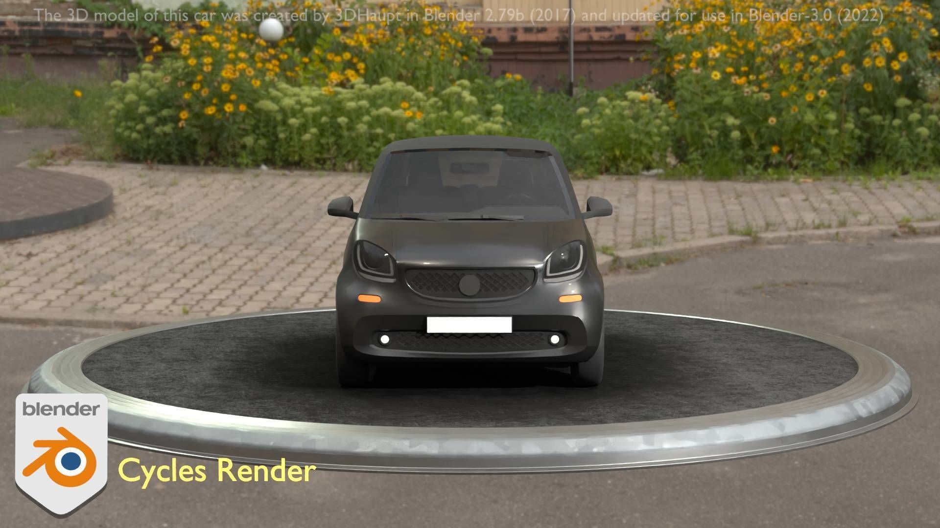 City Car 11 Small Type-E Black Low-poly 3D model_41