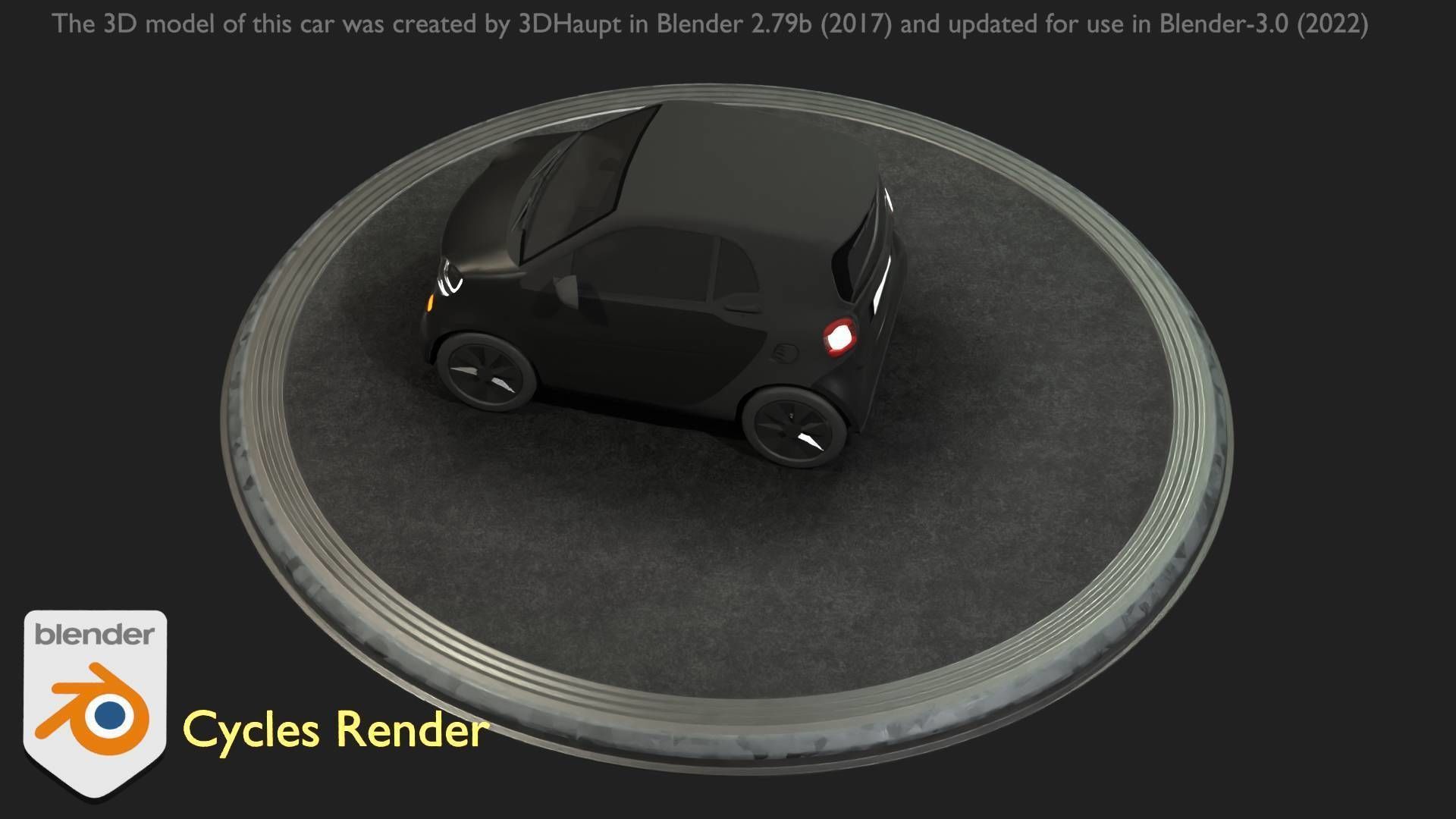 City Car 11 Small Type-E Black Low-poly 3D model_95