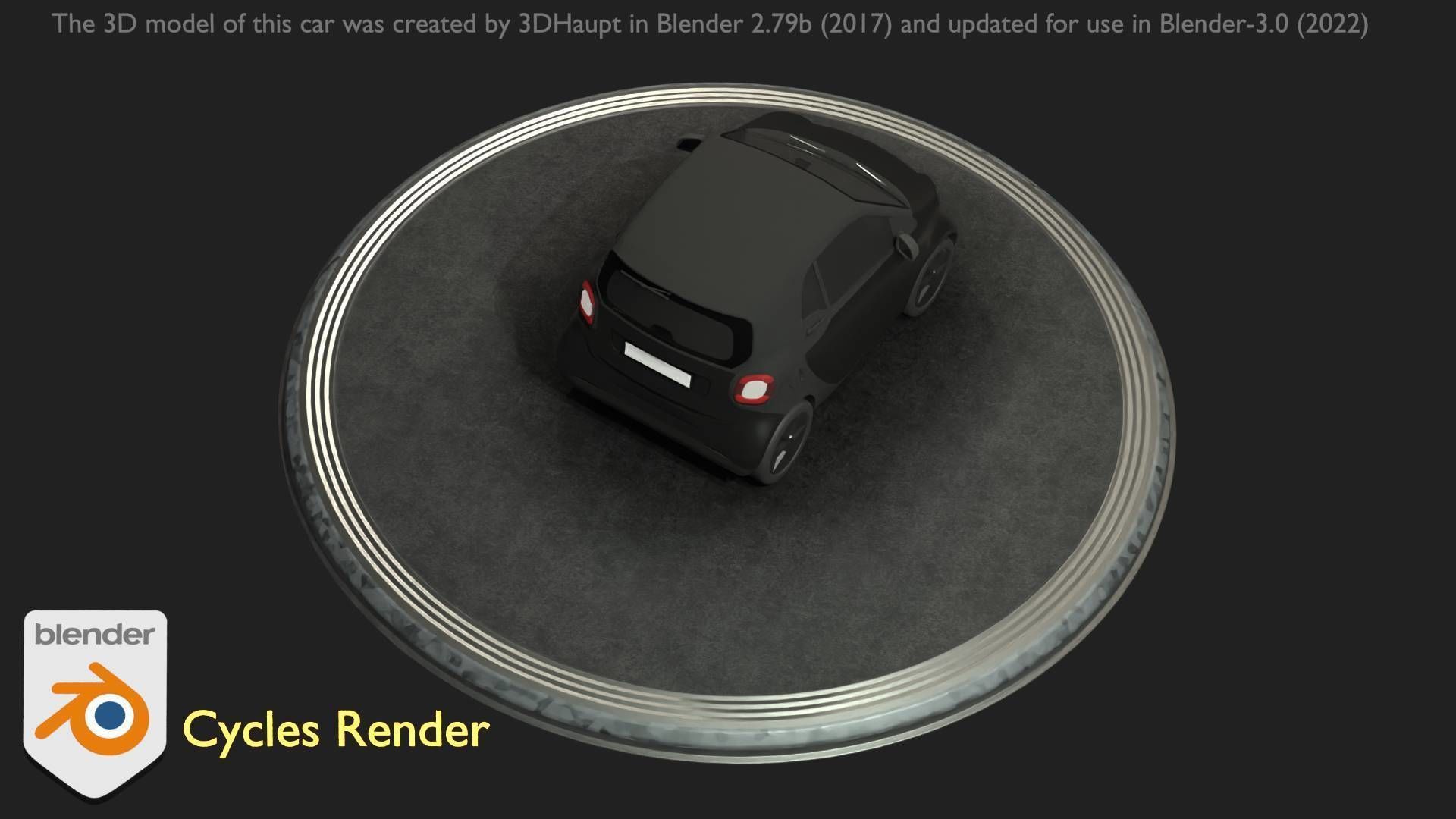 City Car 11 Small Type-E Black Low-poly 3D model_57