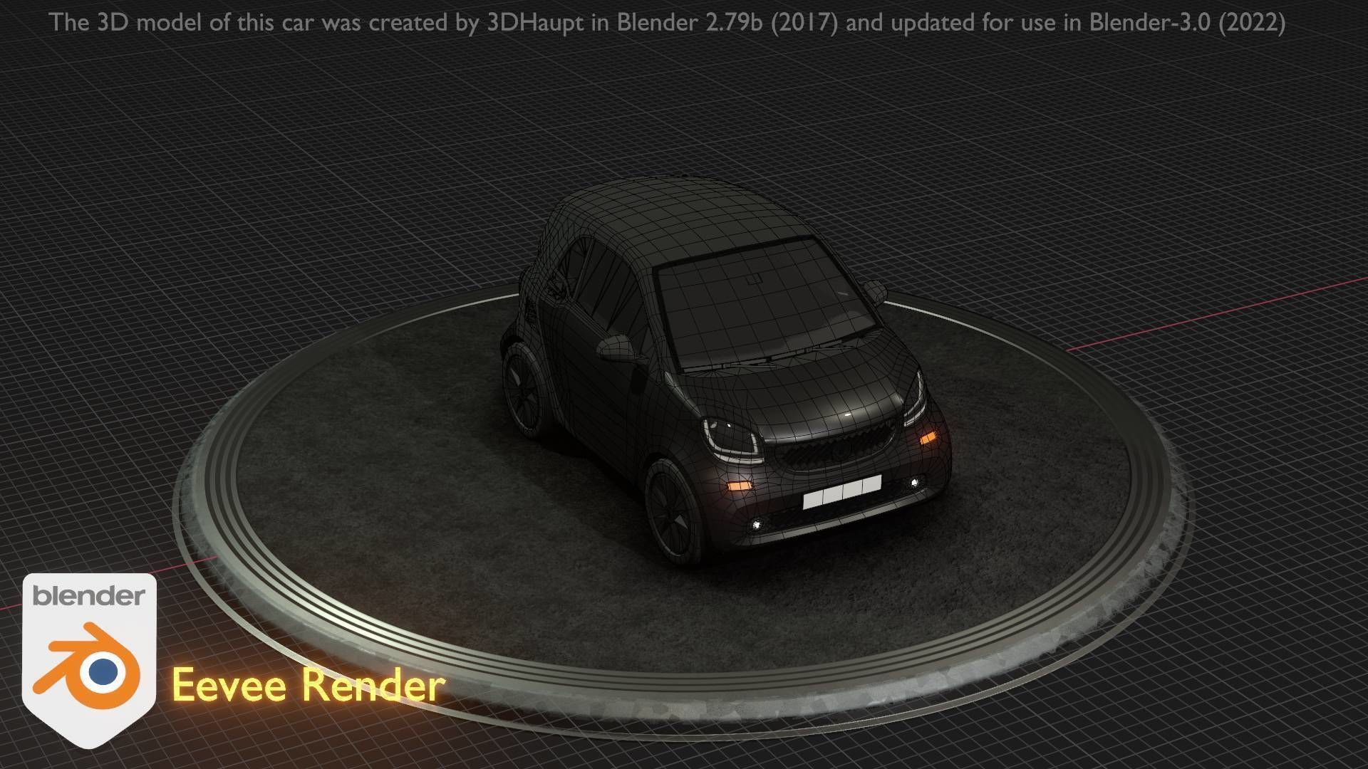 City Car 11 Small Type-E Black Low-poly 3D model_46