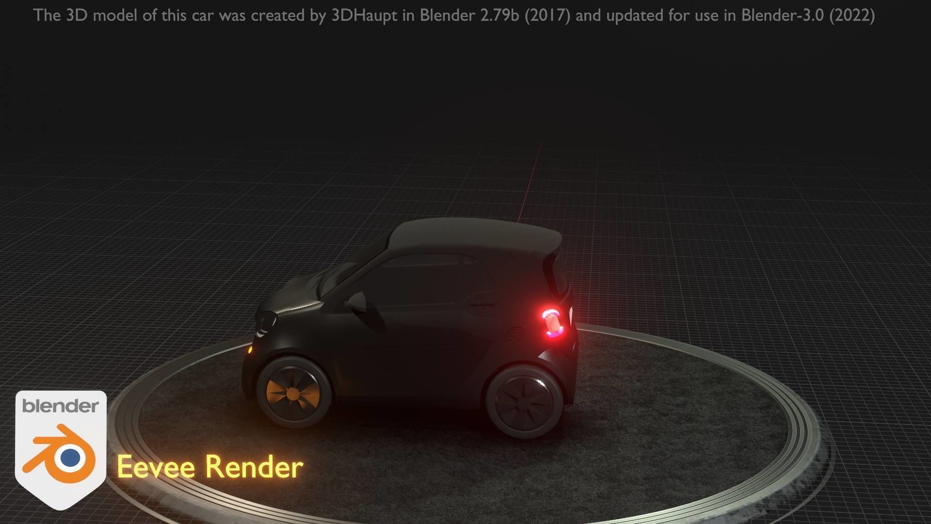 City Car 11 Small Type-E Black Low-poly 3D model_67