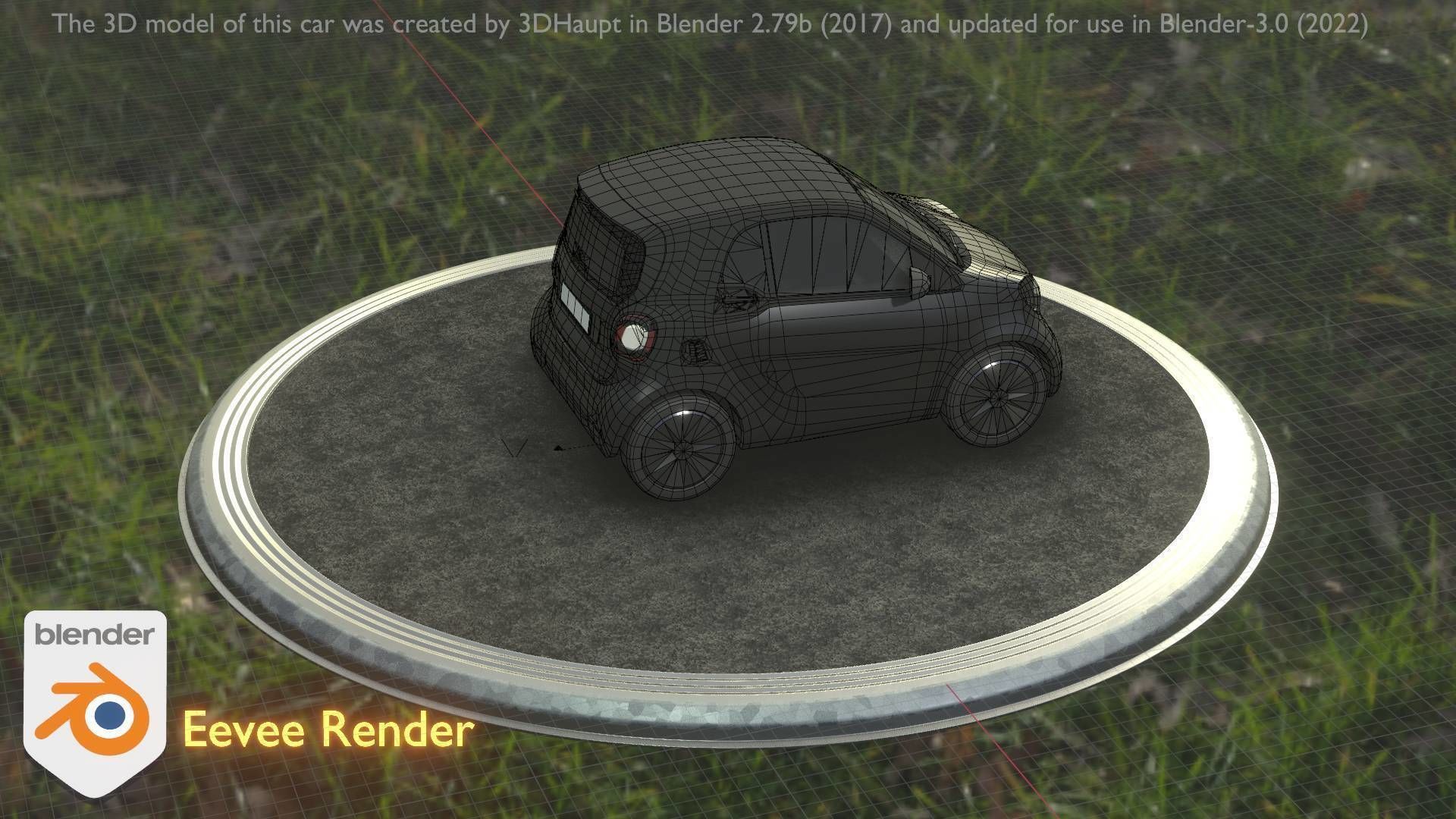 City Car 11 Small Type-E Black Low-poly 3D model_32