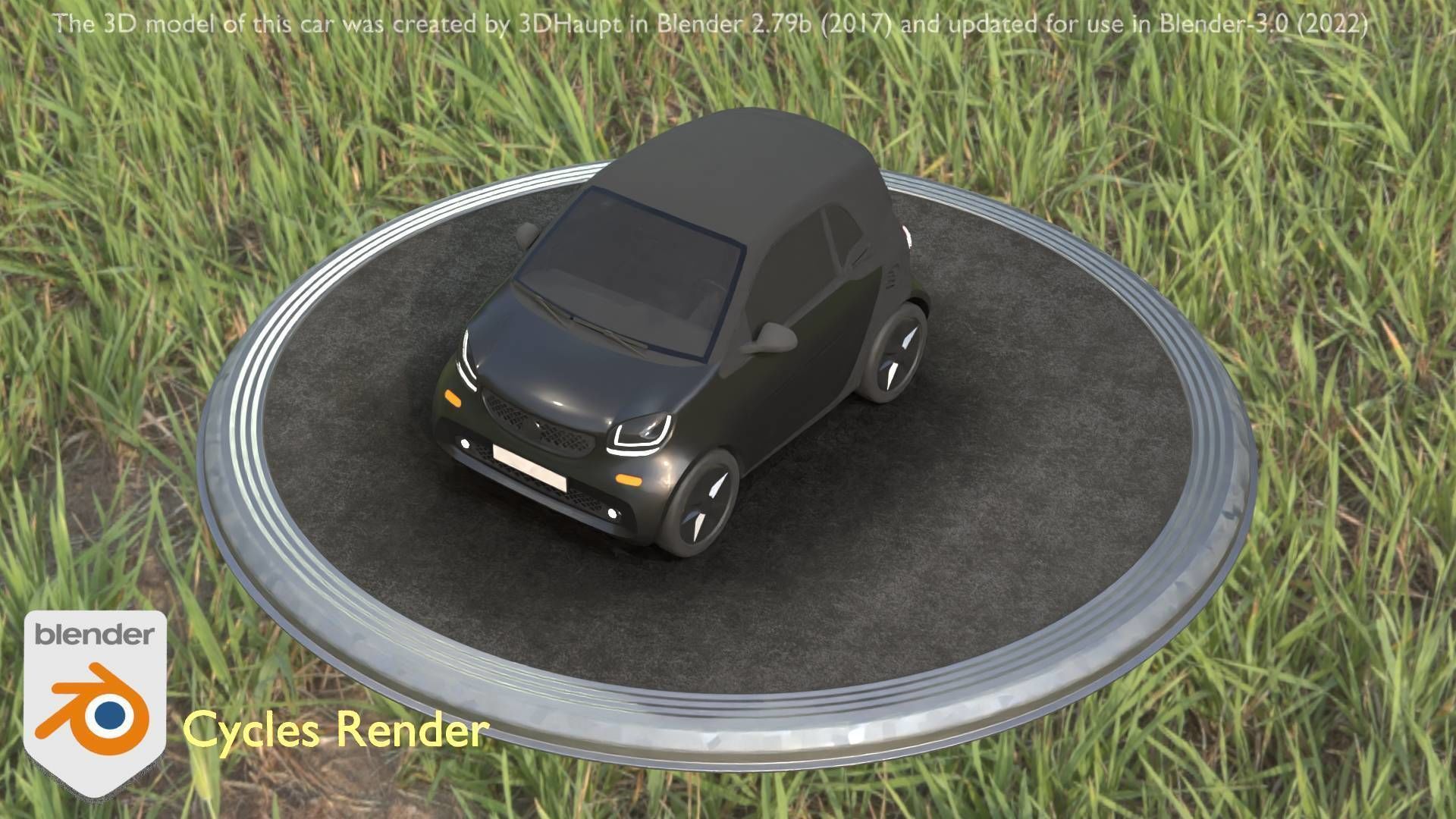 City Car 11 Small Type-E Black Low-poly 3D model_2