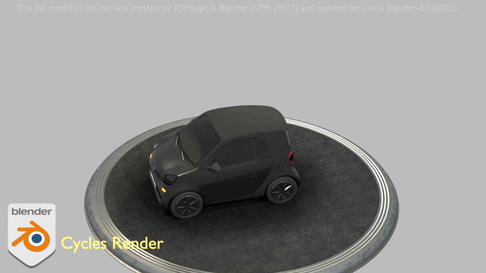 City Car 11 Small Type-E Black Low-poly 3D model_66
