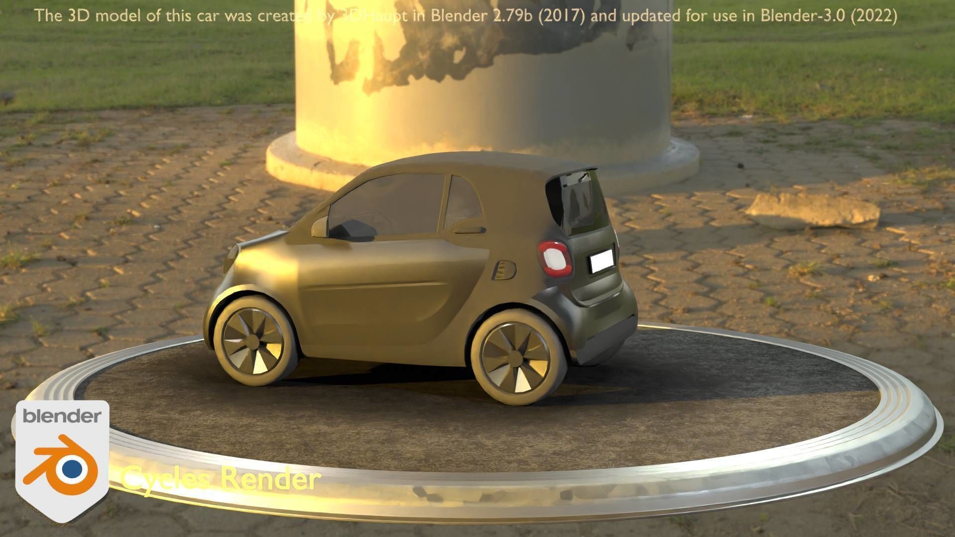 City Car 11 Small Type-E Black Low-poly 3D model_80