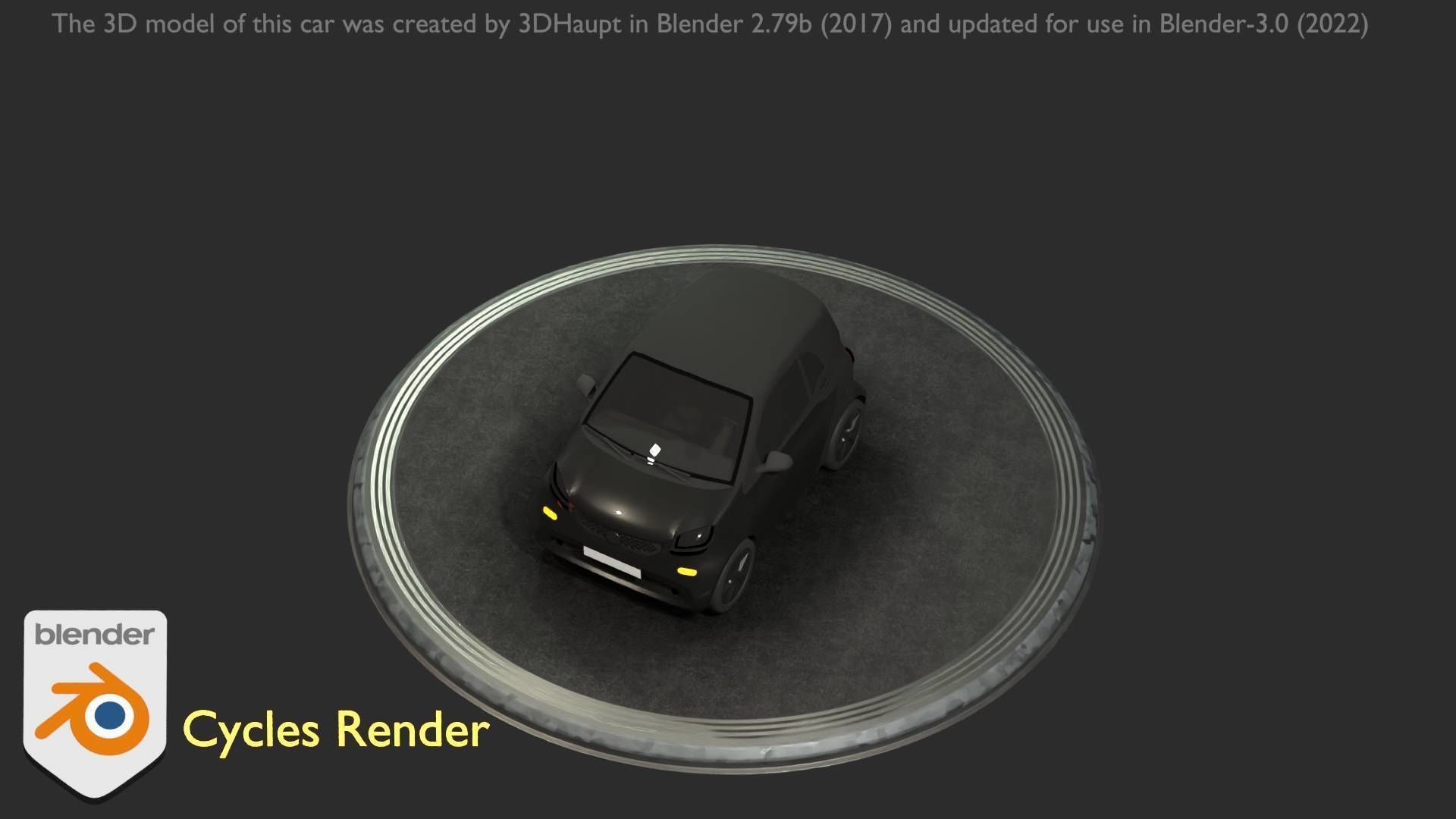 City Car 11 Small Type-E Black Low-poly 3D model_60