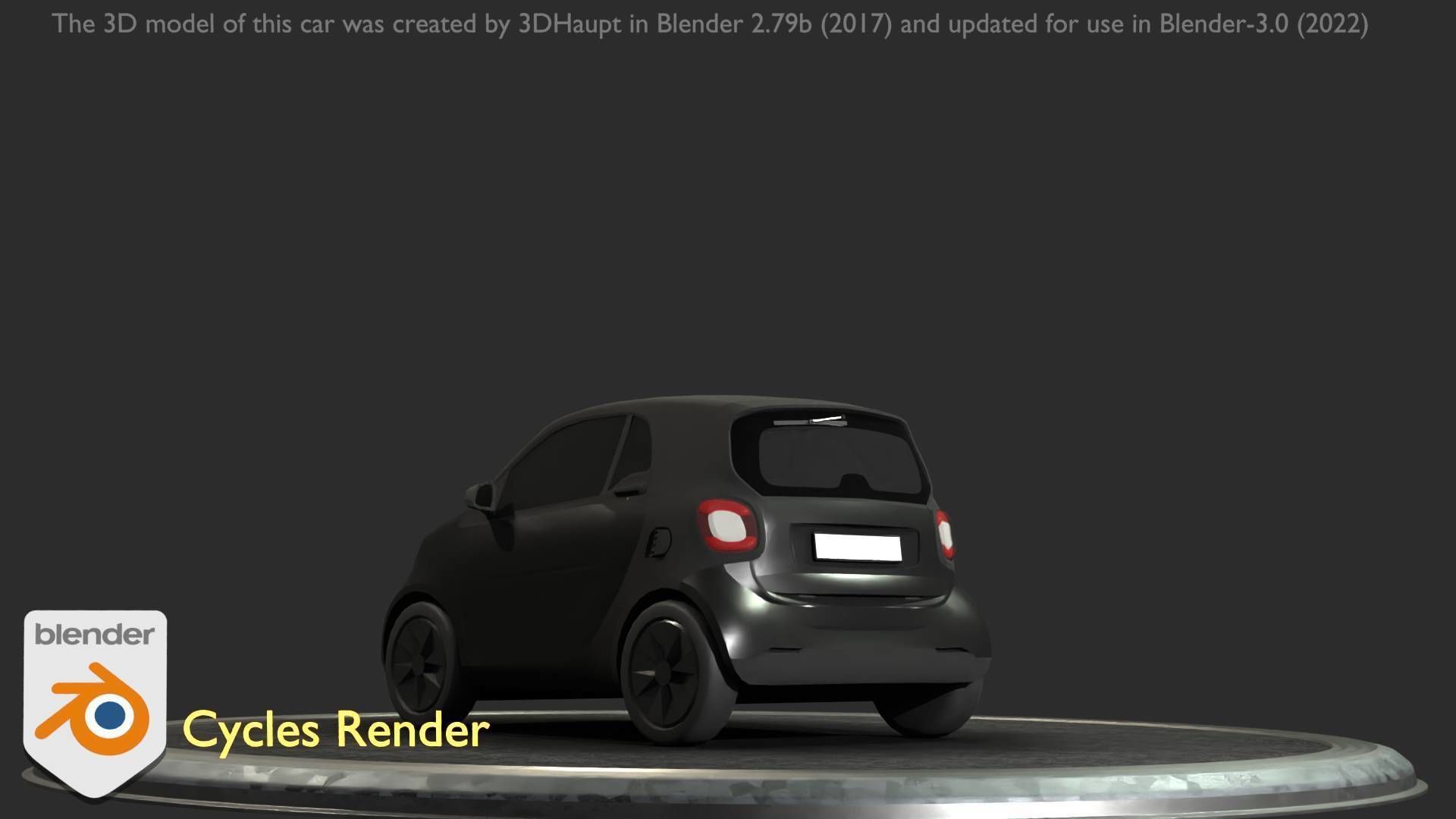 City Car 11 Small Type-E Black Low-poly 3D model_29