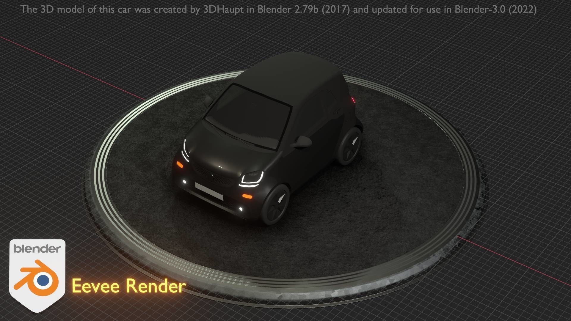 City Car 11 Small Type-E Black Low-poly 3D model_99